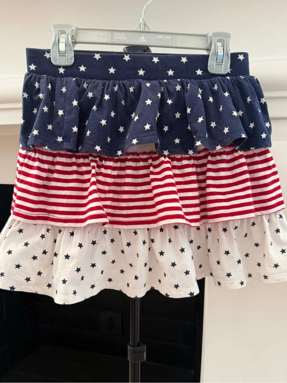 The Children's Place Navy, Red & White Tiered Star-Stripe Skirt- Girls 10-12